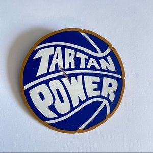 Vintage Tartan Power sports team school mascot button pin